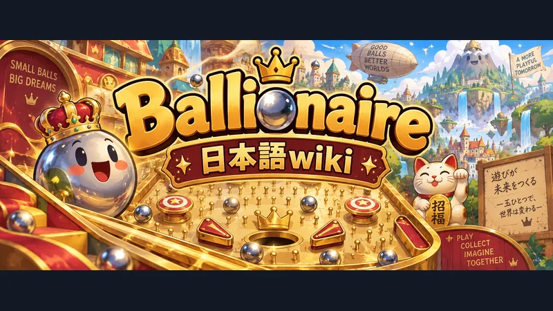 球と仕掛けの配置で連鎖を作る金色のパチンコ盤:Ballionaire 日本語wiki