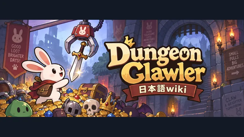 ウサギの冒険者が剣をつかむクレーンゲーム:Dungeon Clawler 日本語wiki