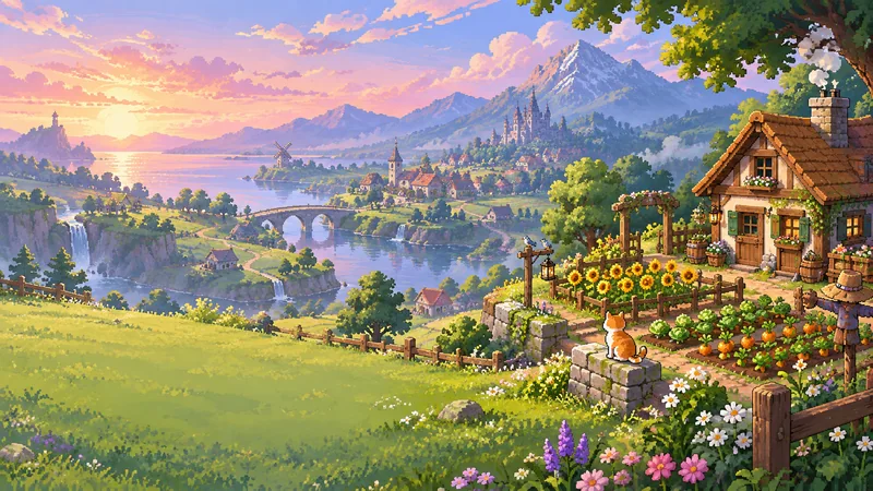 Fields of Mistriaの世界観を表した専用イラスト:Fields of Mistria 日本語wiki