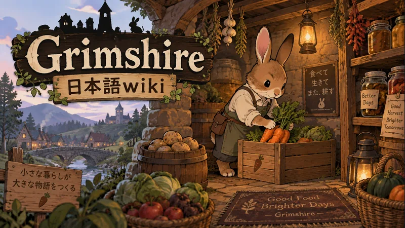 村の貯蔵庫で野菜を保存する農場主:Grimshire 日本語wiki