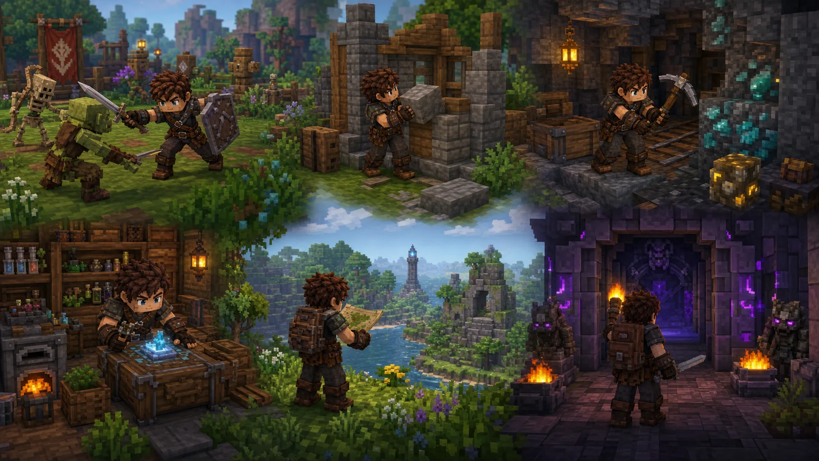 Hytaleのゲームシステム、戦闘、クラフト、探索をまとめた図解
