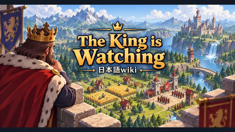 王が畑と兵舎のある王国へ視線を向ける場面:The King is Watching 日本語wiki