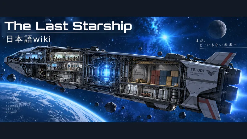 原子炉と貨物室を備えた宇宙船の断面:The Last Starship 日本語wiki